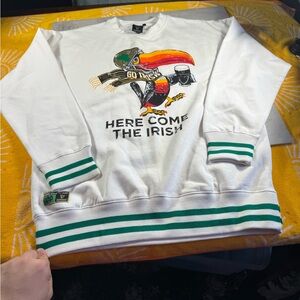 NOTRE DAME Fighting Irish x GUINNESS Toucan Logo White Pullover  XL